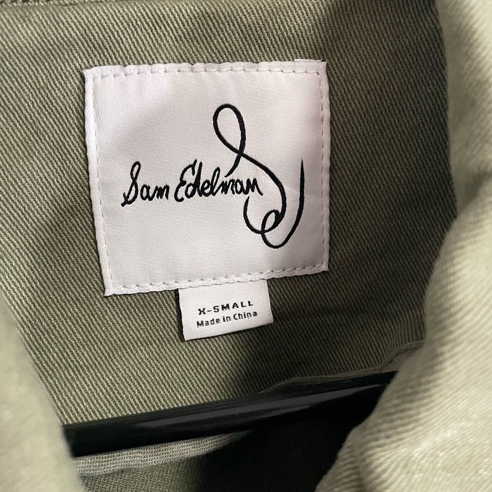 Sam Edelman Cropped Moto Jacket XS -army green - Picture 8 of 15